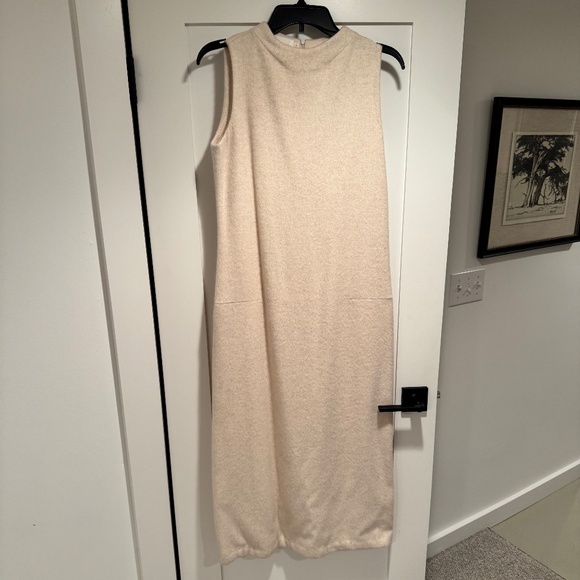 DKNY Pure Ivory Wool Angora High Neck Sleeveless Sheath Dress - Picture 2 of 7